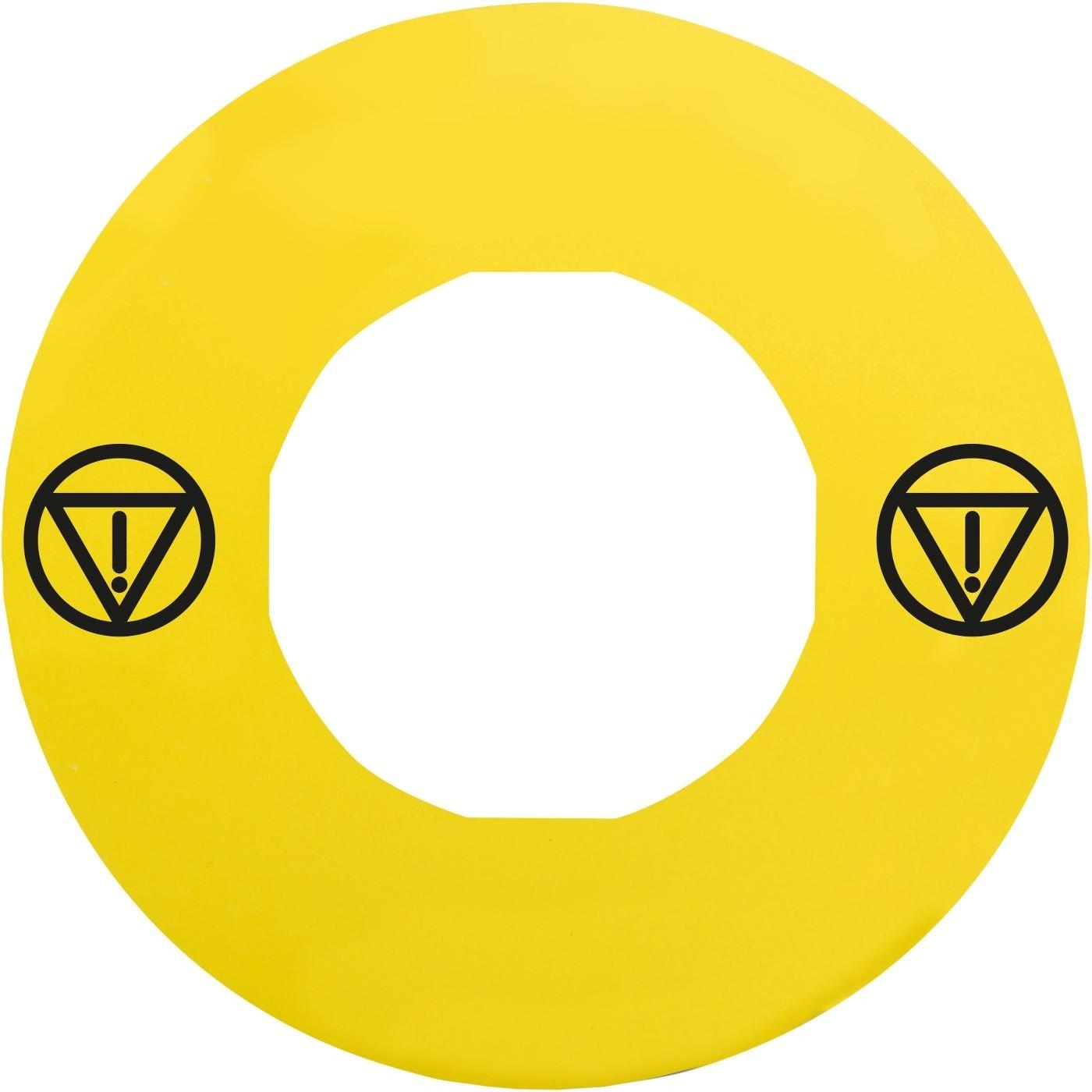 Schneider Electric Etichetta vuota Ř60 per arresto/spegnimento di emergenza ZBY9140T, Pulsante + Interruttore, Giallo