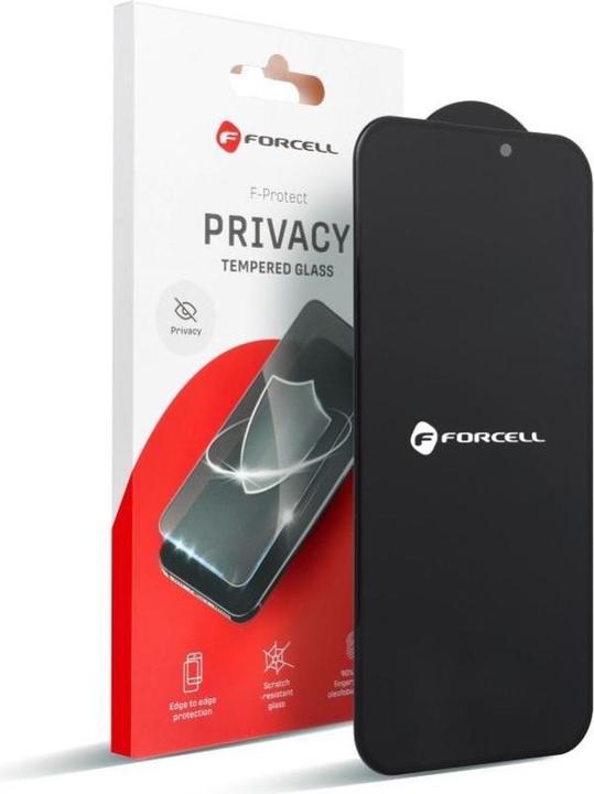 Actual product image Forcell Protective glass Privacy Glass - for Iphone 16 black (1 pcs., Apple iPhone 16)