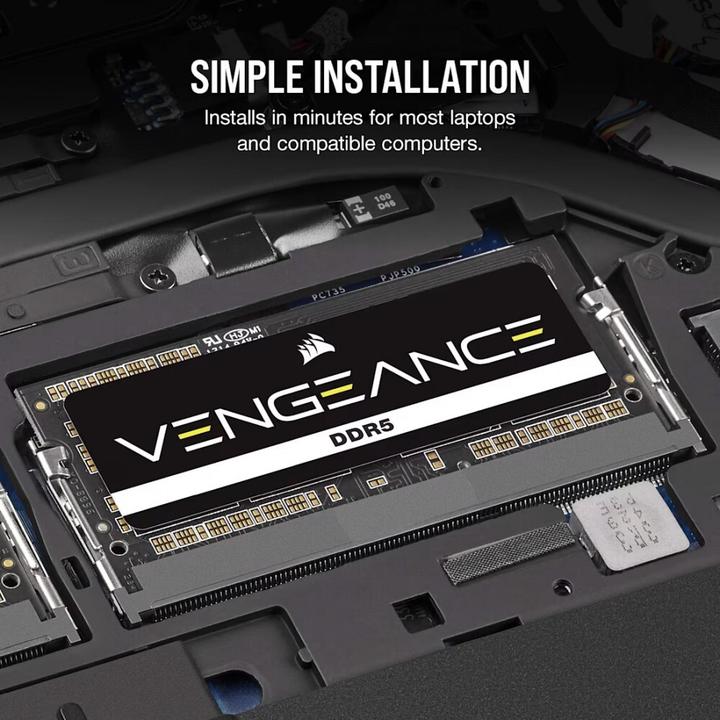Actual product image Corsair SORAM D5 5600 48GB C48 Vengeance (1 x 48GB, 5600 MHz, DDR5 RAM, SO-DIMM)