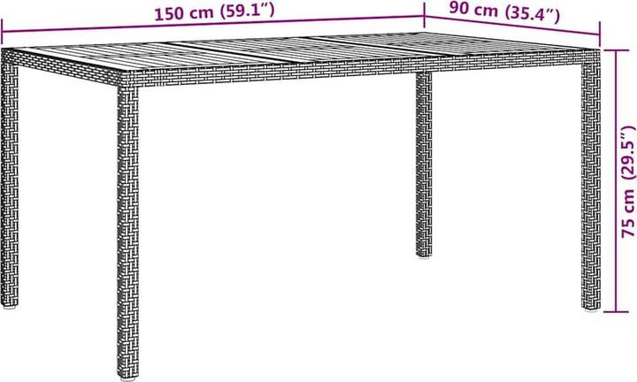 Produktbild vidaXL Gartentisch (150 x 90 x 75 cm)