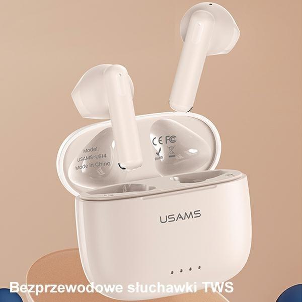Produktbild Usams Słuchawki Bluetooth 5.3 TWS US Series Dual mic bezprzewodowe niebieskie/blue BHUUS03 (ANC, 35 h, Kabellos)