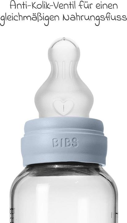 Actual product image Bibs Babyflaschen Glas-Flasche Baby Bottle Round 240 ml + Silikon-Trinksauger (240 ml)