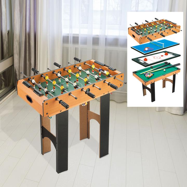 Immagine prodotto Homcom Multispieltisch MDF Naturholz+Schwarz