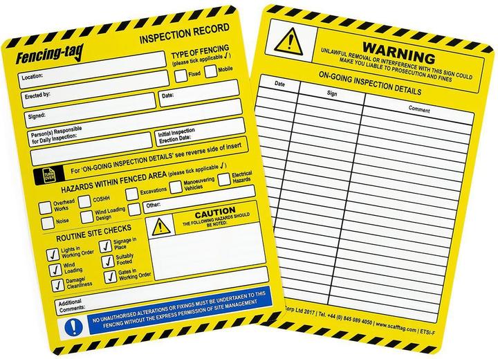 Image du produit ScaffTag Étiquettes à insérer Fencing-tag