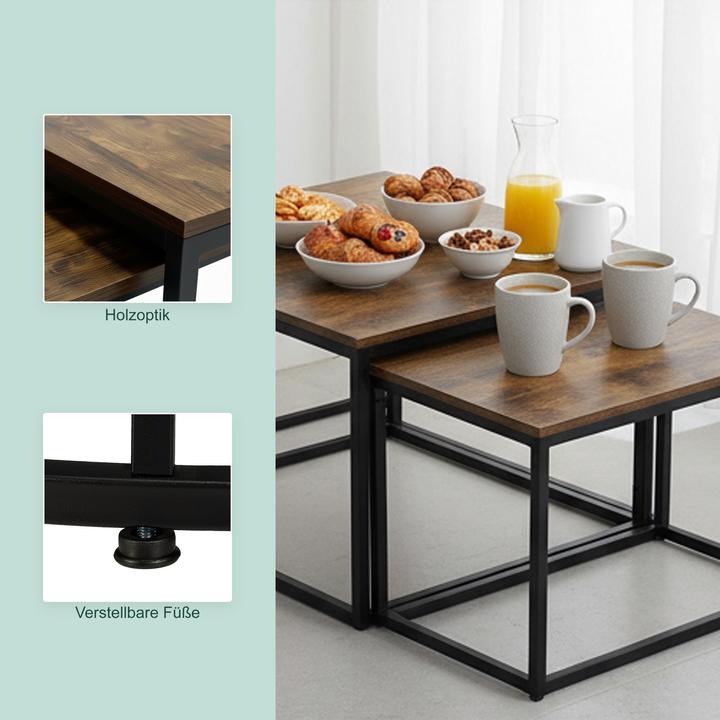 Produktbild Relaxdays 2-tlg. Satztisch-Set (75 x 75 x 42 cm)