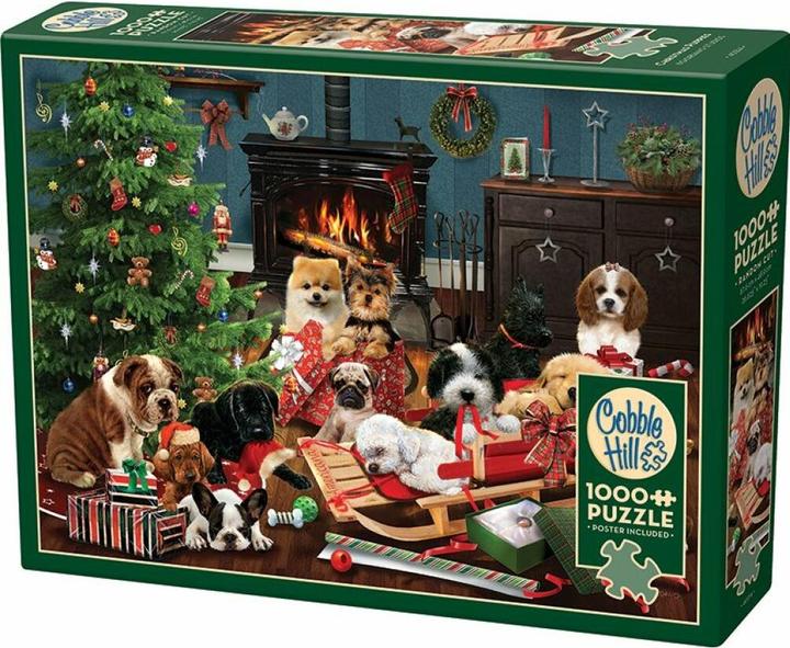 Actual product image Cobble Hill Puzzle 1000 pieces Christmas Puppies (1000 pieces)