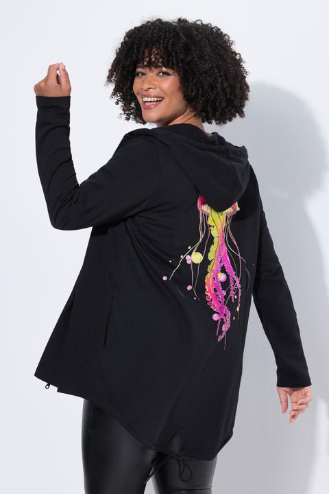 Produktbild Angel of Style Long-Sweatjacke, A-Linie, Qualle auf dem Rücken, Kapuze (50)