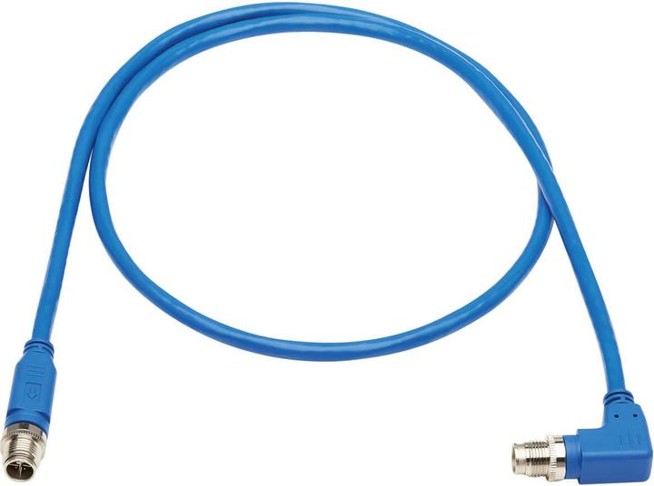 Produktbild Eaton M12 X-Code Cat6 1G UTP CMR-LP Ethernet Cable Right-Angle M/M IP68 PoE Blue 2m 6.6 ft (UTP, CAT6, 2 m)