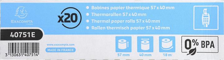 Actual product image Exacompta Receipt Rolls therm 57x40mm-18m(box20)