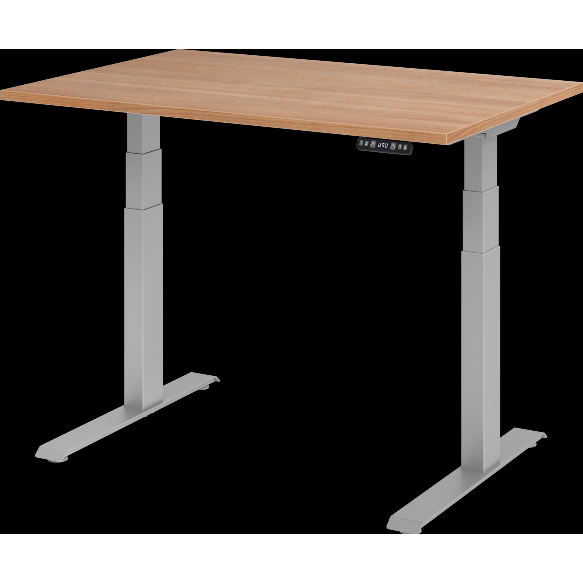 Hammerbacher, Schreibtisch, UPLINER-K-Schreibtisch, elek. verstellb,640-1290mm, BxT 1200x800mm, Nussbaum-Dek (1200 x 800...