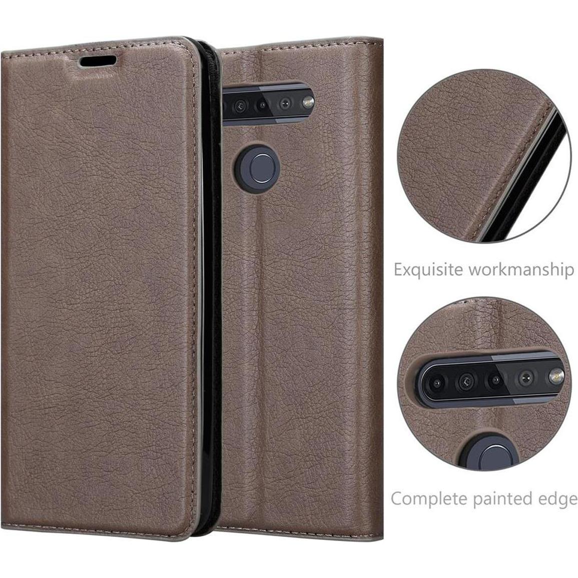 Thumbnail - Cadorabo Book Invisible Magnet Cover (LG K51s), Smartphone Hülle, Braun