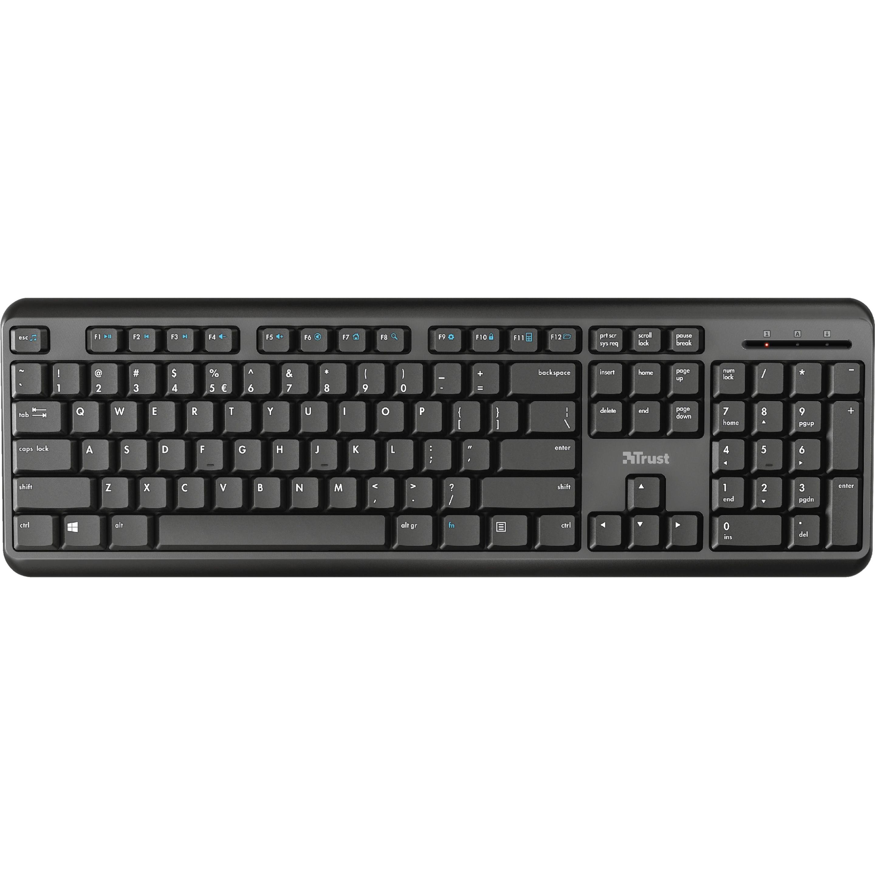 Trust Ody (DE, Kabellos), Tastatur, Schwarz