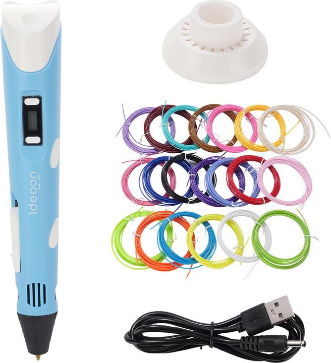 Produktbild Ideoon 3D-Drucker-Stift, USB, inklusive 20 bunte PLA-Filamente