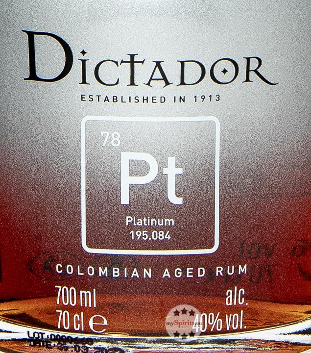 Produktbild Dictador Platinum 40% 70cl