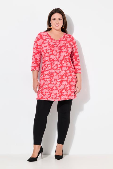 Produktbild Ulla Popken Longshirt, Biesen, A-Linie, V-Ausschnitt, 3/4-Arm (50, 52)
