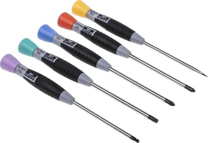 Actual product image Bahco Screwdriver set for slotted, Phillips, TORX and hexagon head screws with precision handle - 24 (Cross recess, Pin-torx, Port, Pozidriv cross recess (PZ))