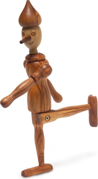 Natura Punto Figure de Pinocchio avec bras et jambes mobiles, 25 cm, bois d'olivier