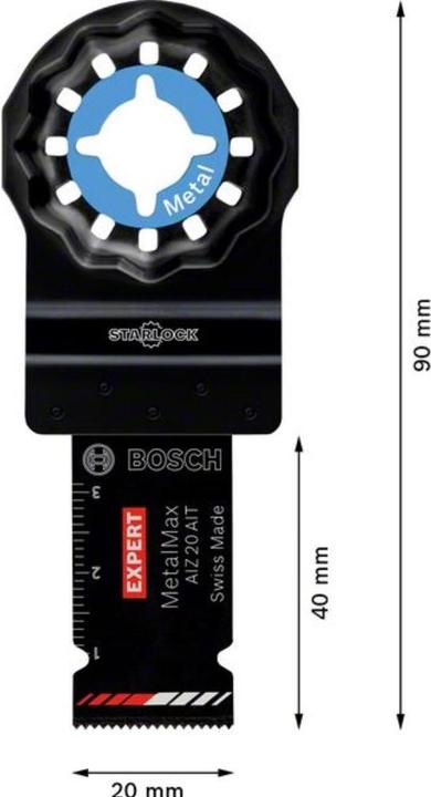 Immagine prodotto Bosch Professional Zubehör EXPERT MetalMax AIZ 20 AIT Lama per utensili multifunzione, 40 x 20 mm, 5 pezzi.