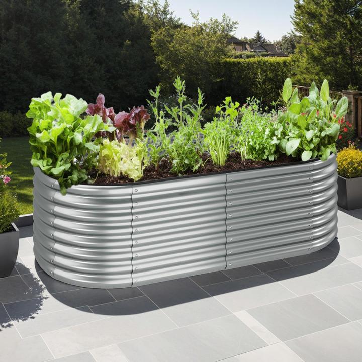 Image du produit tectake Jardinière surélevée Flormma, 942l, galvanisé, 200x100x60cm
