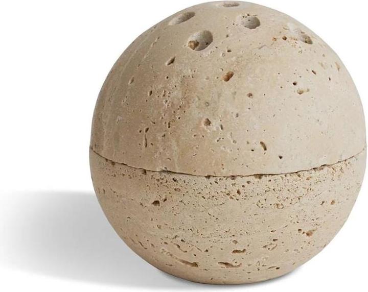 Actual product image Cedar and Myrrh Räuchergefäss Travertin Naturstein