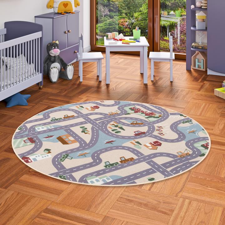 Actual product image Snapstyle Kinder Spiel Strassenteppich Fun Town Rund (200 x 200 cm)