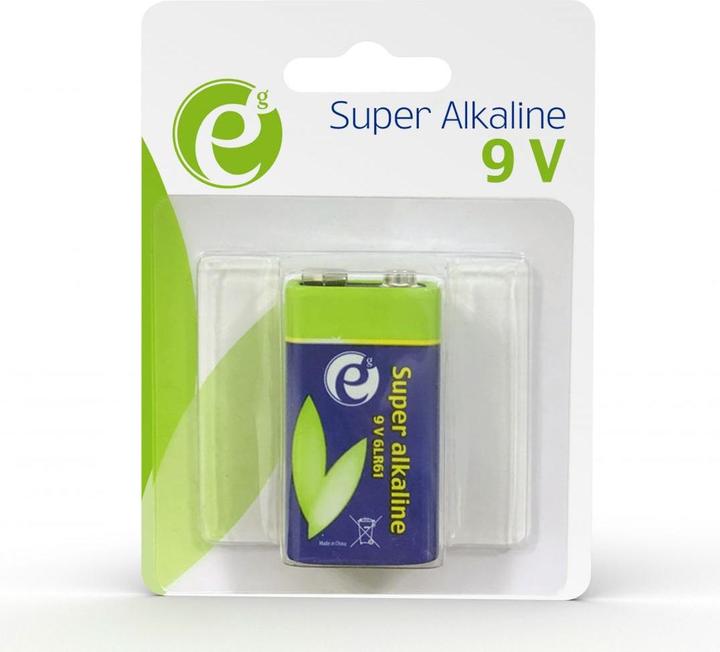 Actual product image Gembird EG-BA-6LR61-01 household battery disposable alkaline (1 pcs., 9V Block, 500 mAh)