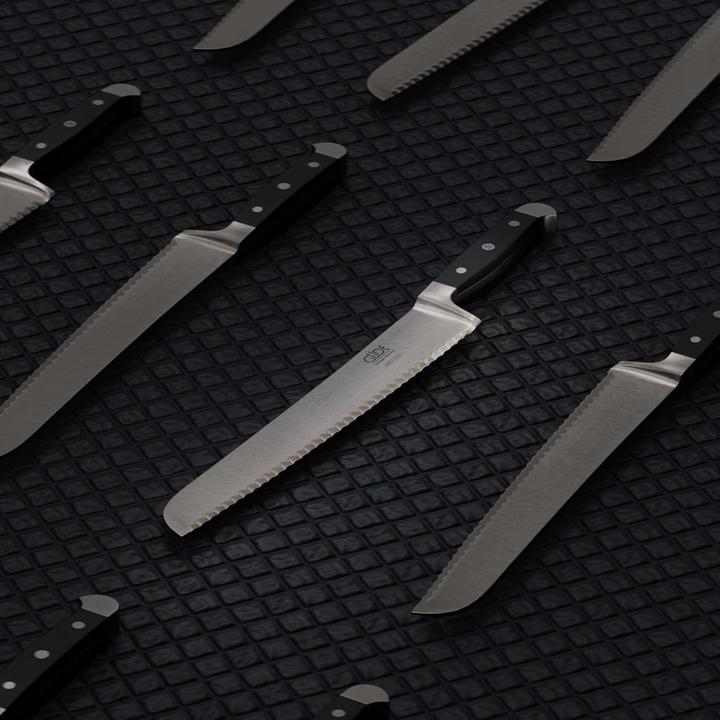 Produktbild Güde Brotmesser "Franz ", geschmiedet, Doppelkropf, Griff: POM schwarz, Linkshänderausführung