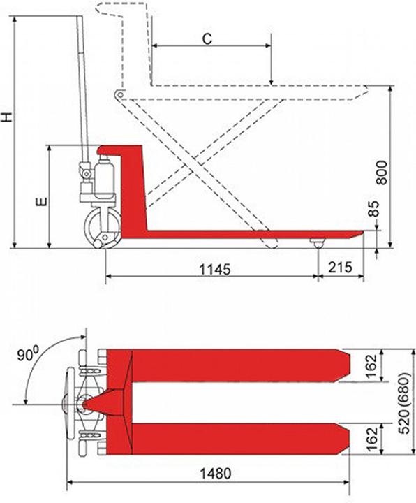 Immagine prodotto Bernardo Cantina Bernardo - Manueller Scherenhubwagen SHW 1000 T (1000 kg)