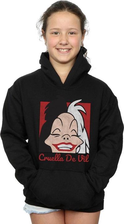 Immagine prodotto Disney Cruella De Vil Cropped Head Felpa con Cappuccio Ragazze (140, 146)