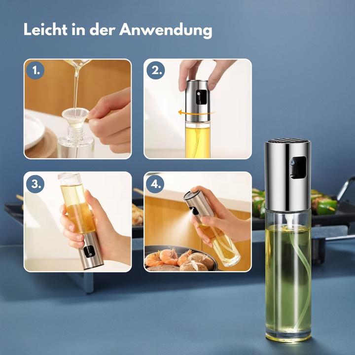 Actual product image Hermex Ölsprühflasche Ölzerstäuber Ölspender Ölflasche mit Zerstäuber (100 ml)