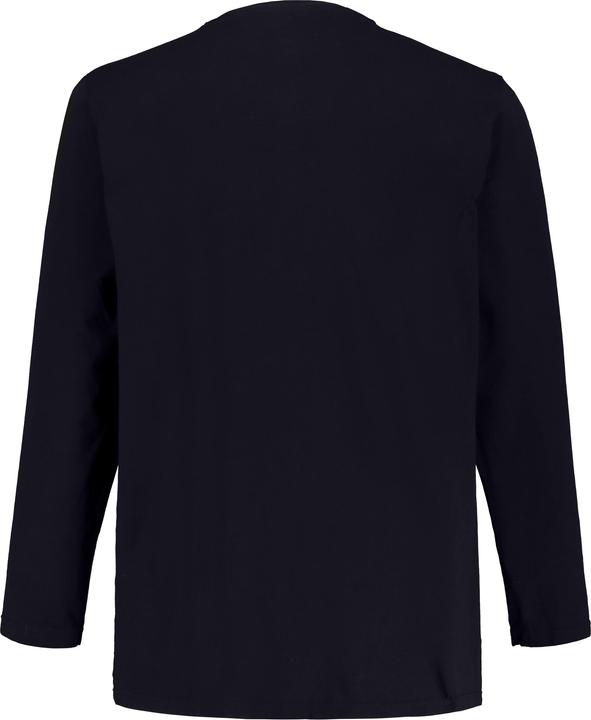 Actual product image JP1880 Henley, Basic, Top, Long-sleeve, Button placket, Up to 8XL (3XL)