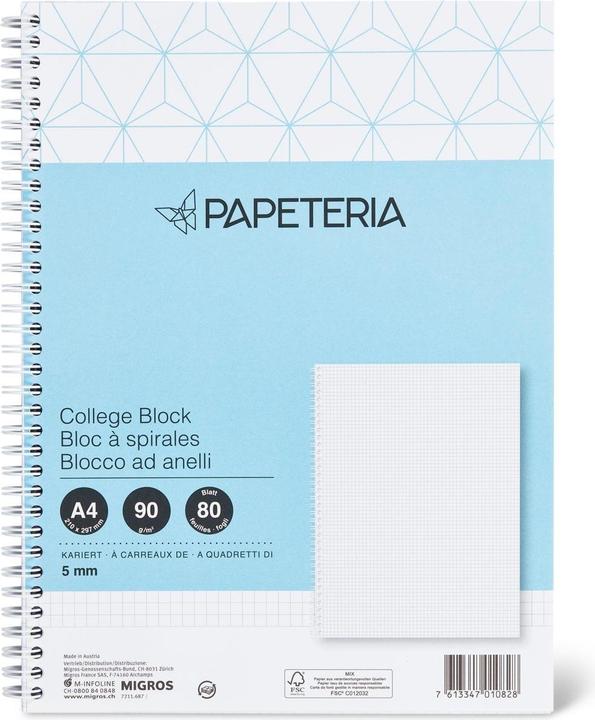 Papeteria College bloc (A4, Checked)