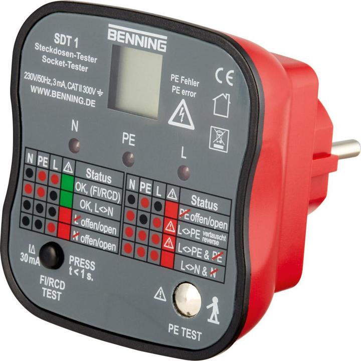 Produktbild Benning Steckdosentester (CAT III 300V, Prüfstecker)