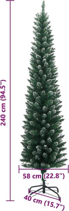 vidaXL Knstlicher Weihnachtsbaum Tannenbaum Christbaum Schlank 300 LEDs  240cm