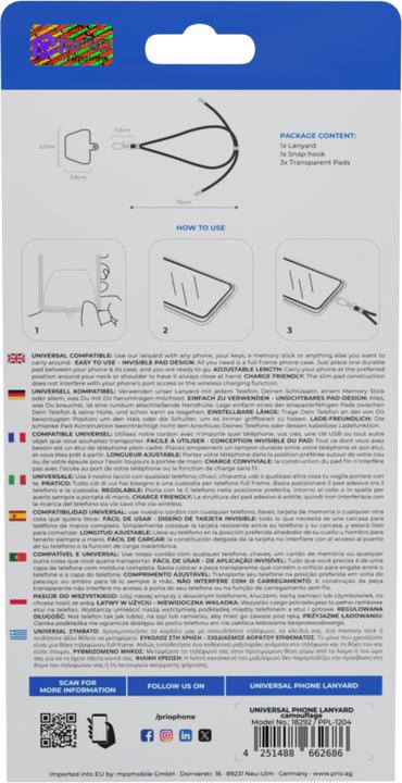 Produktbild prio Universelles Handy-Umhängeband 0.7m Tarnfarbe