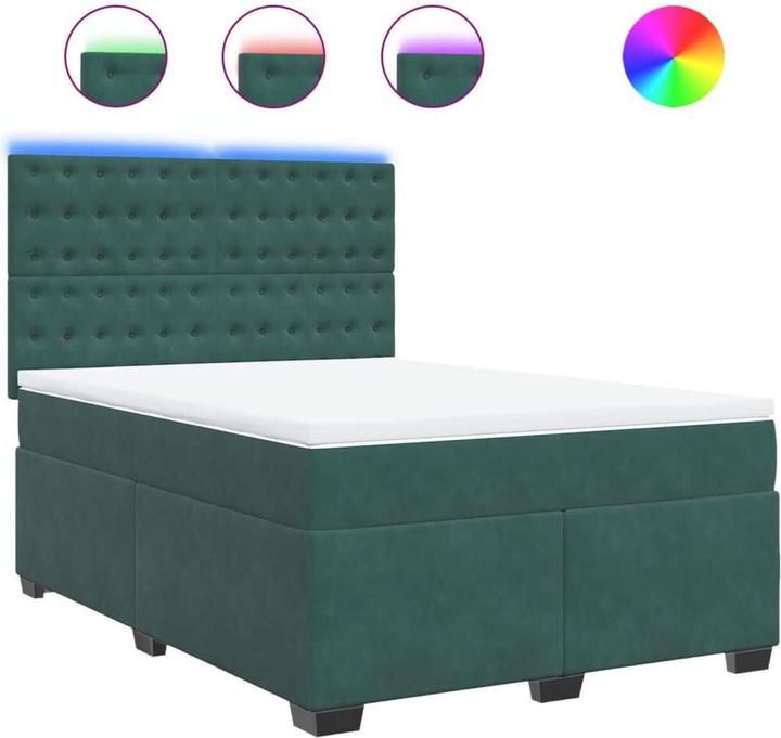 Produktbild vidaXL Bo x springbett mit Matratze 160 x 200 cm Samt (160 x 200 cm)