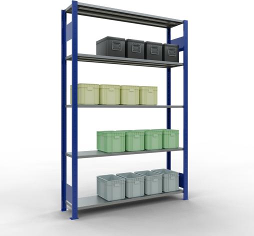 Immagine prodotto Schulte Lagertechnik Sistema di scaffalature di base senza viti MULTIplus150 con ripiani di lunghezza