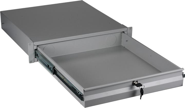 Produktbild EFB Elektronik 48,30cm (19") 3HE Tastatur-/Dokumentenschublade, abschliessbar, RAL7035 Hersteller: