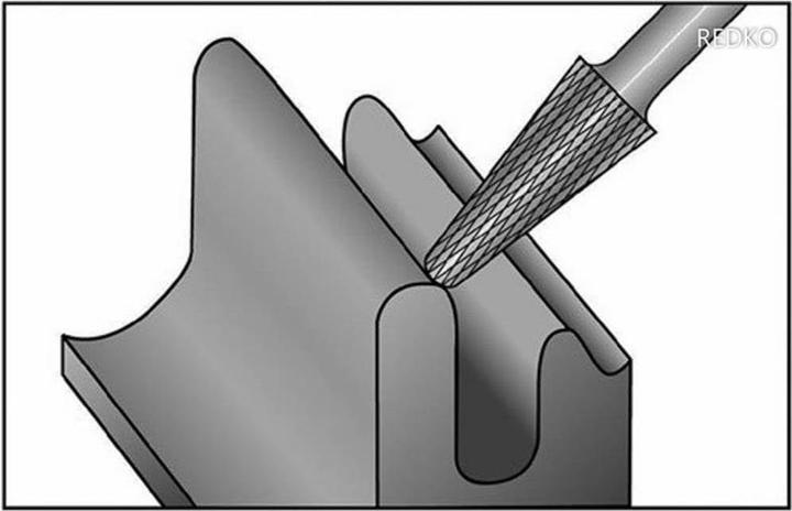 Actual product image Ruko HM burrs shape L round taper (6 millimetres)