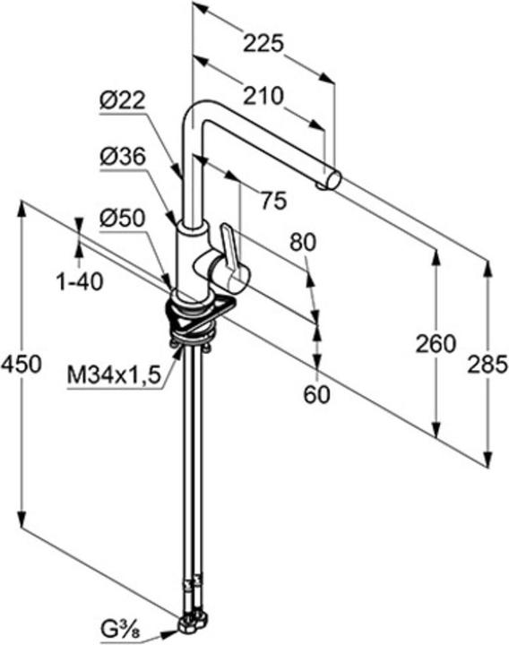 Produktbild Kludi L-INE S Spültisch-Einhandmischer DN 15