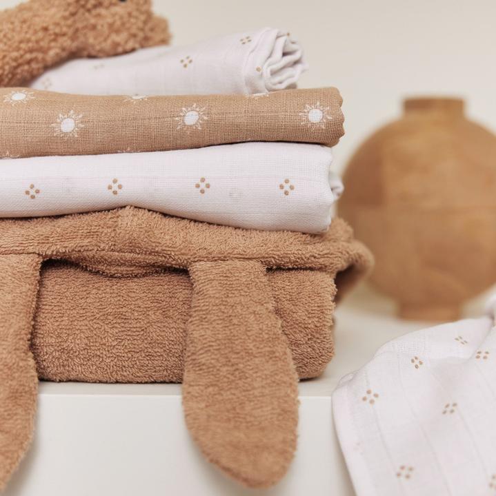 Actual product image Jollein Pointelle Sun Biscuit Burp Cloths Set of 2 (70 cm, 70 cm)