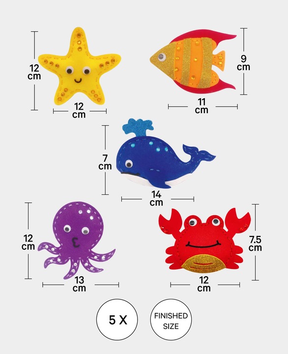 Immagine prodotto I Am Creative Set da cucito in feltro, set completo di animali