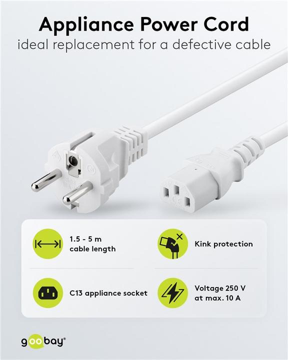 Image du produit Goobay câble d'alimentation (1.50 m)