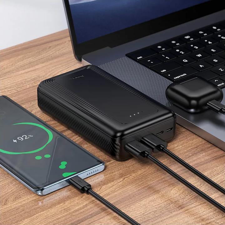 Actual product image Hoco Power bank Powerbank 20000 mAh 2A J165A black (20000 mAh, 74 Wh)