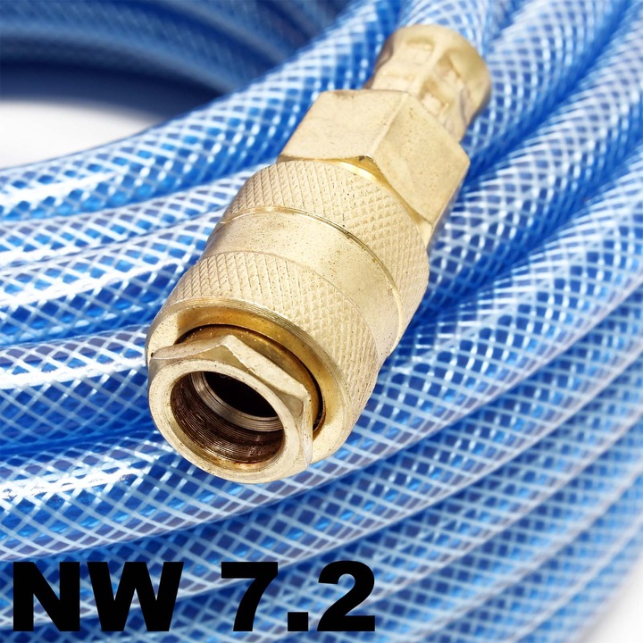 Actual product image Wiltec Compressed air hose, 20m length with quick coupling, compressor hose braided hose