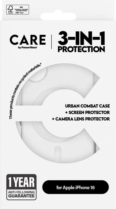 Productafbeelding PanzerGlass CARE vlaggenschip 3-in-1 bundel iPhone '24 6.1" (1 Pcs., Apple iPhone 16)