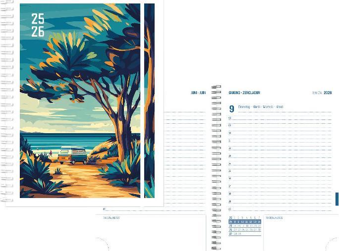 Produktbild Simplex Schüleragenda Emotions 25/26 500211.26 1T/1S 12M Surf Van 12x16.5cm (A6, Deutsch)