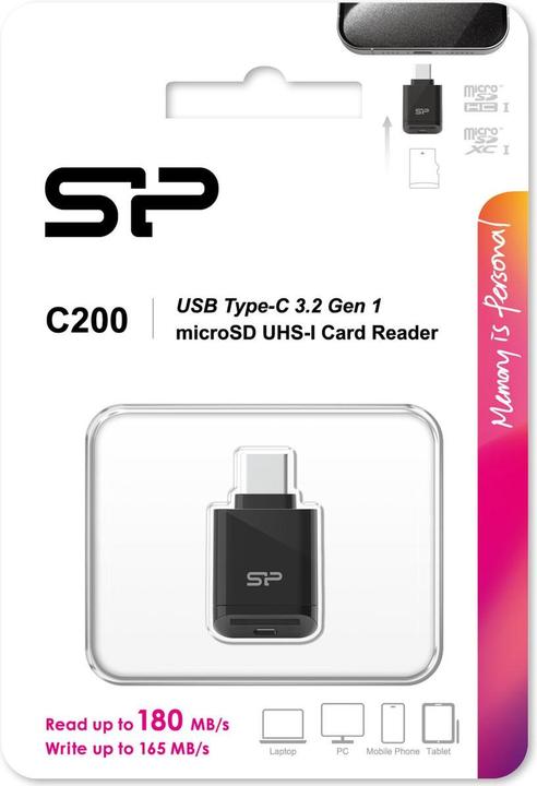 Productafbeelding Silicon Power Kaartlezer MicroSD USB 3.2 Gen 1 Type-C (Zwart)