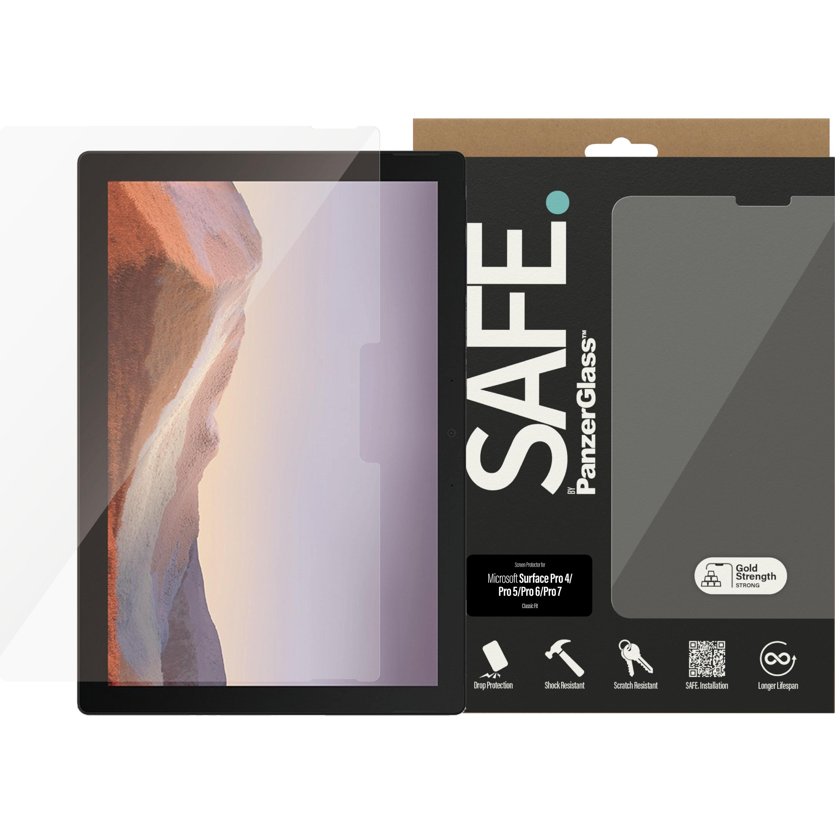 PanzerGlass Pellicola di protezione per tablet Custodia amichevole per Surface Pro 4/5/6/7 (1 pz., Microsoft Surface Pro 4), Pellicola tablet