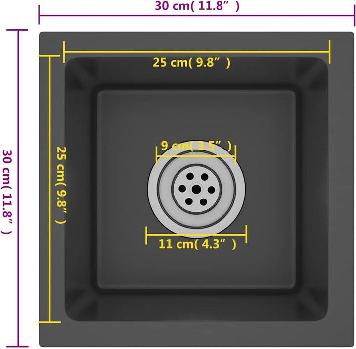 Image du produit vidaXL Kolumbus (Éviers à poser, 30 cm, 30 cm)